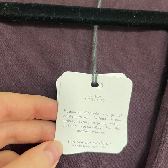 NWT Beaumont Organic Plum 100% Organic Cotton Knit Dress, XS - Picture 6 of 9